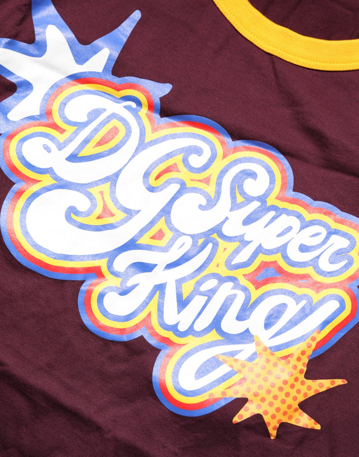Dolce &amp; Gabbana Burgundy Cotton Dg Super King Logo T-shirt