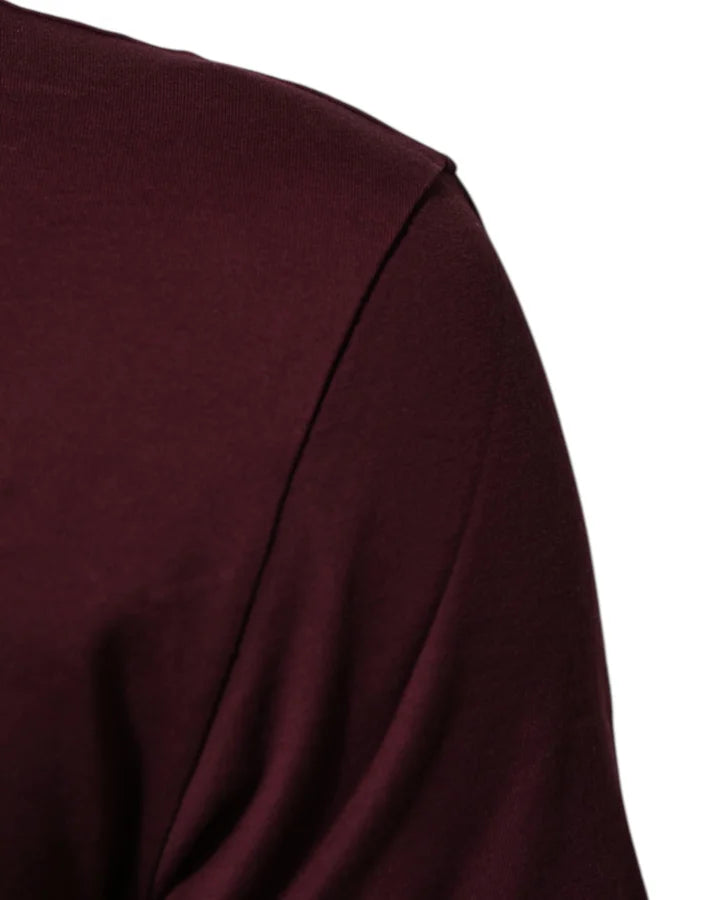 Dolce &amp; Gabbana Burgundy Cotton DG Super King Logo T-Shirt