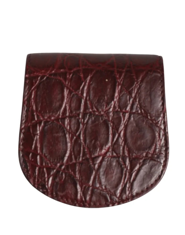 Dolce &amp; Gabbana Burgundy Exotic Skin Condom Case Holder Pocket Wallet