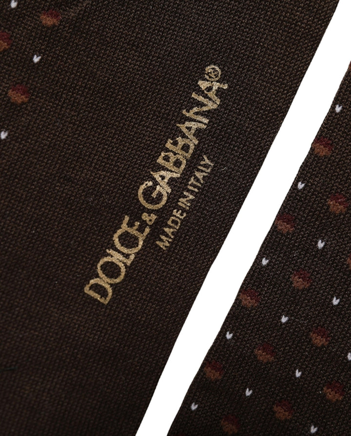 Dolce &amp; Gabbana Burgundy Polka Dot Over the Calf Accessory Socks