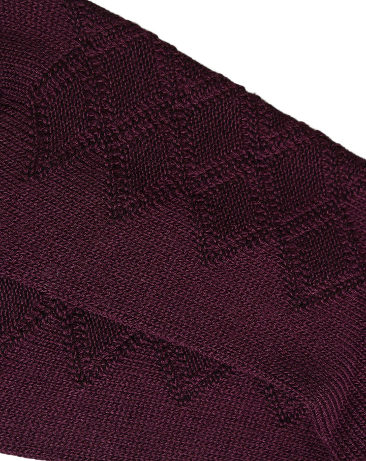 Dolce &amp; Gabbana Burgundy Wool Crest Logo Knee High Accessory Socks