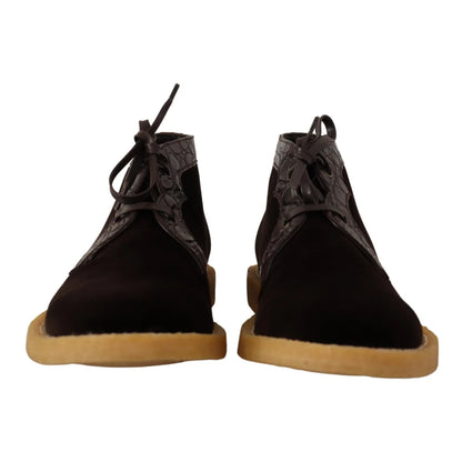 Dolce & Gabbana Caiman Exotic Leather Mens Shoes Pure Luxury