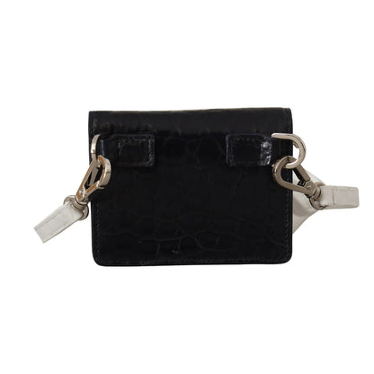 Dolce Gabbana Caiman Leather Bifold Wallet Dress Blues &