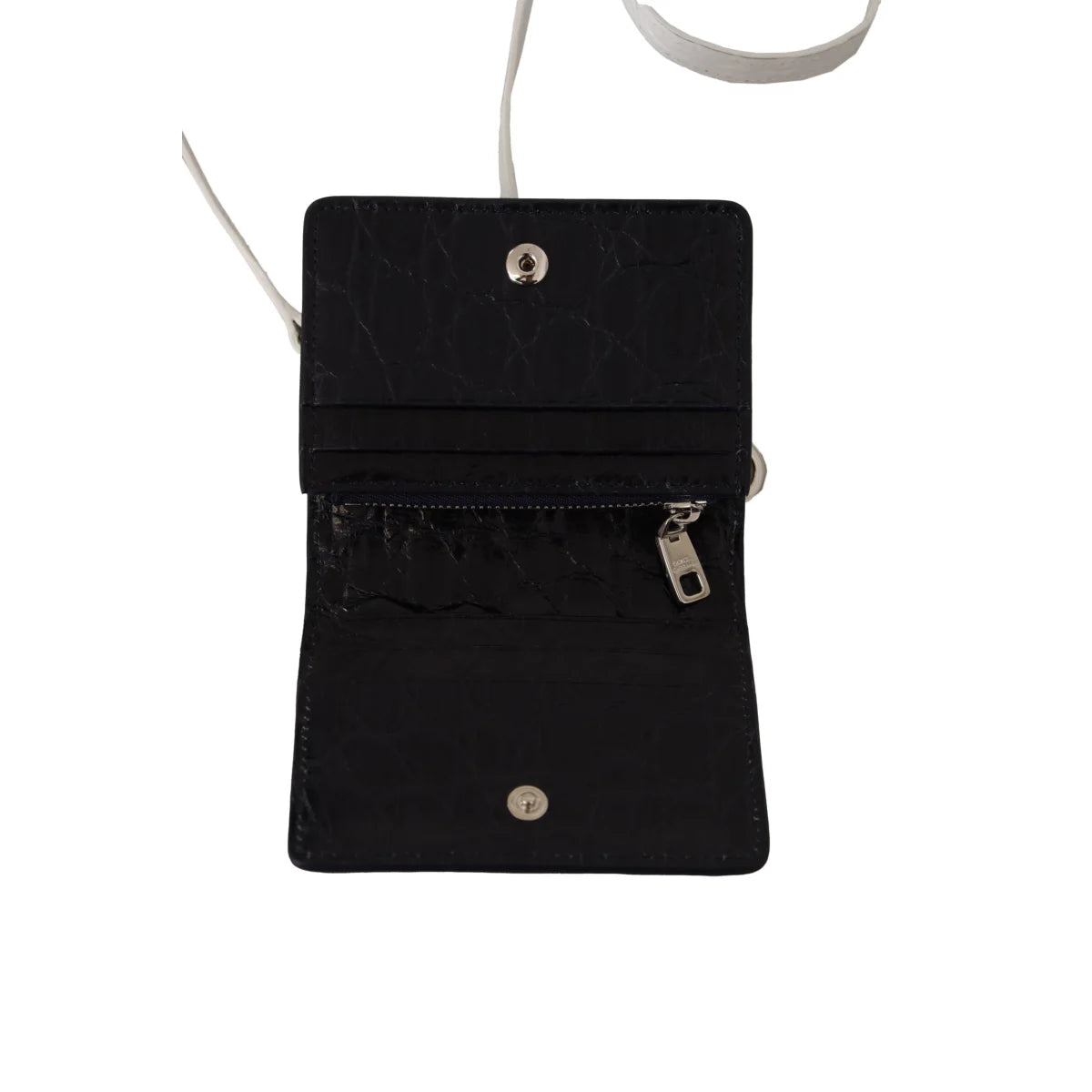 Dolce Gabbana Caiman Leather Bifold Wallet Dress Blues &