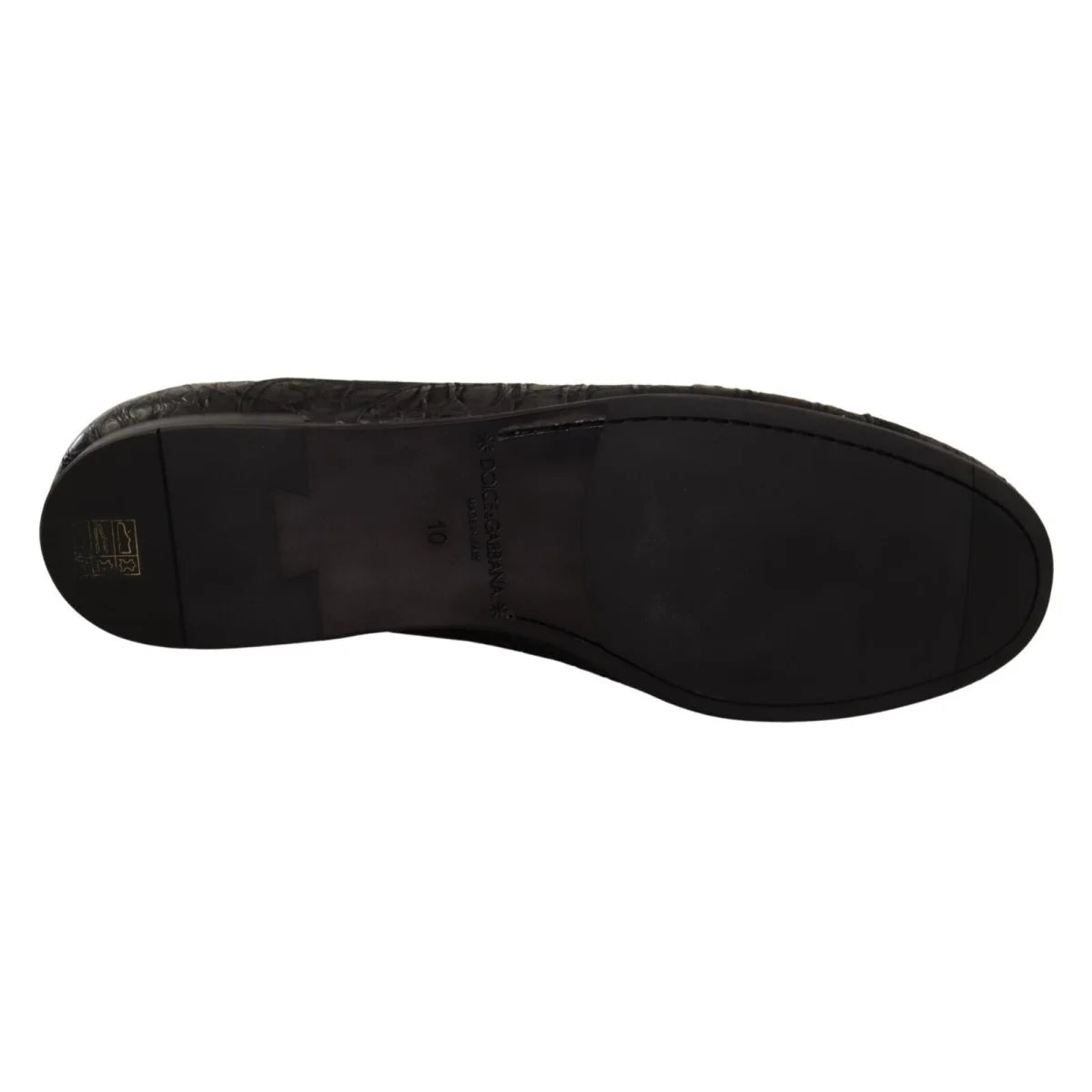 Dolce Gabbana Caiman Leather Oxford Shoes with Iconic Logo Details &