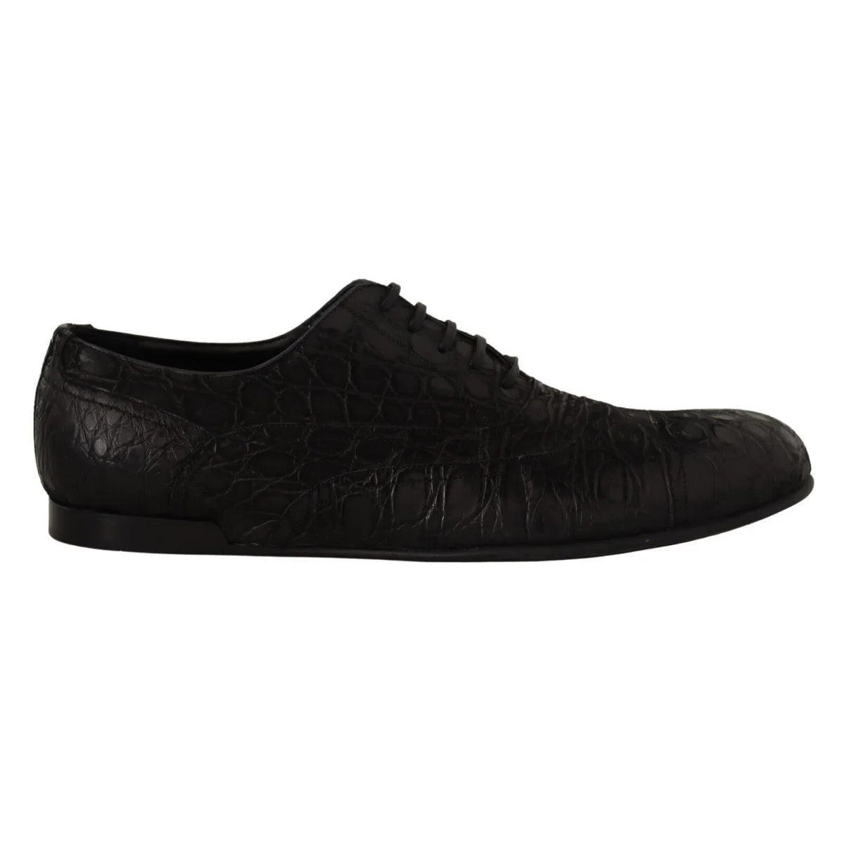 Dolce Gabbana Caiman Leather Oxford Shoes with Iconic Logo Details &