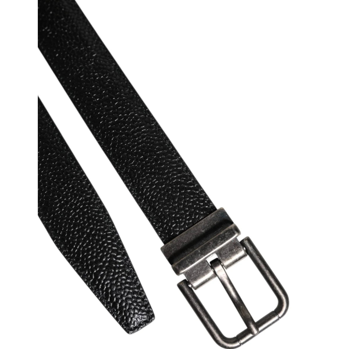Dolce Gabbana Calf Leather Belt with Eye-Catching Metal Buckle &