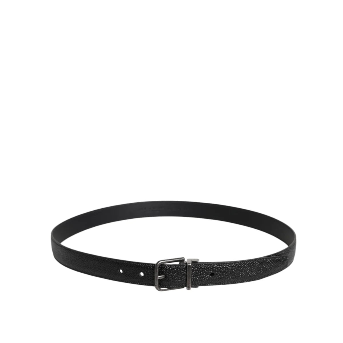 Dolce Gabbana Calf Leather Belt with Eye-Catching Metal Buckle &