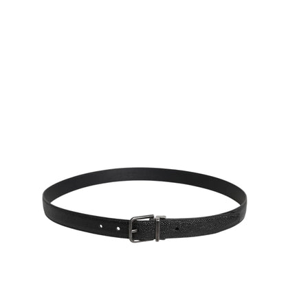 Dolce Gabbana Calf Leather Belt with Eye-Catching Metal Buckle &