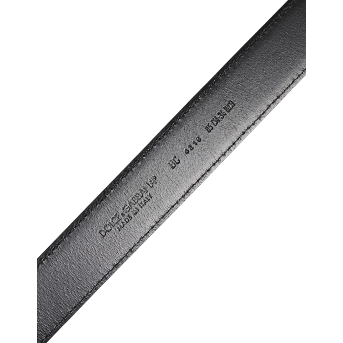 Dolce and Gabbana Calf Leather Belt with Striking Metal Buckle &