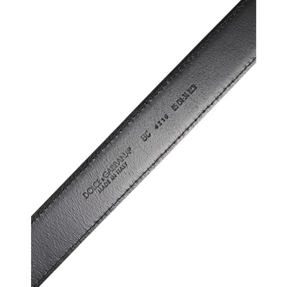 Dolce and Gabbana Calf Leather Belt with Striking Metal Buckle &