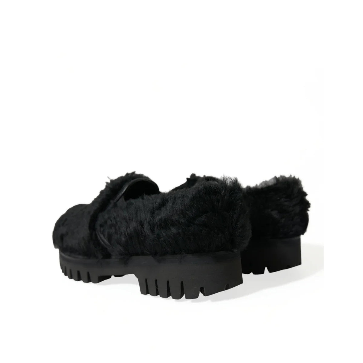 Dolce Gabbana calf leather gabbana fur loafers statement piece &