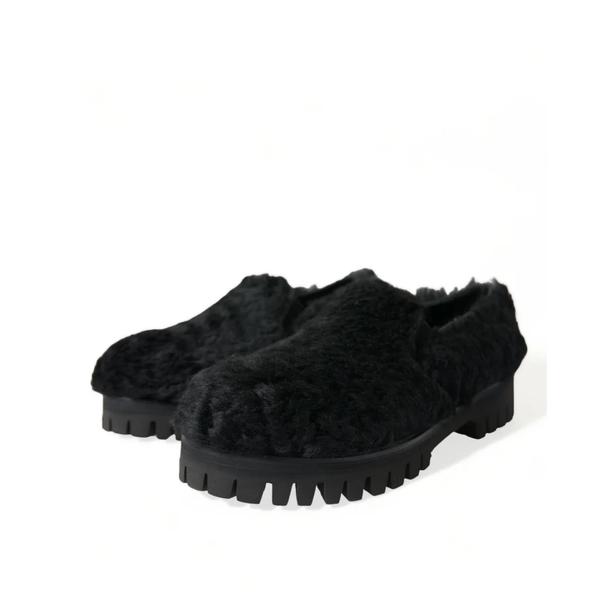 Dolce Gabbana calf leather gabbana fur loafers statement piece &