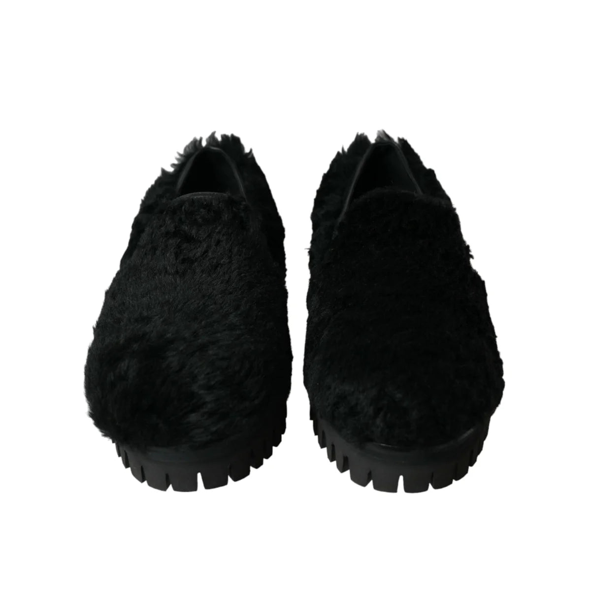 Dolce Gabbana calf leather gabbana fur loafers statement piece &