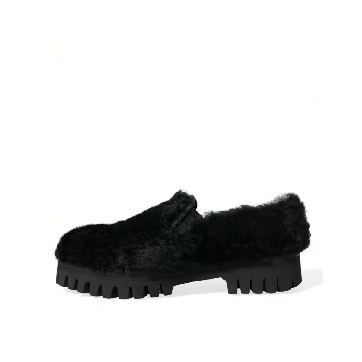 Dolce Gabbana calf leather gabbana fur loafers statement piece &