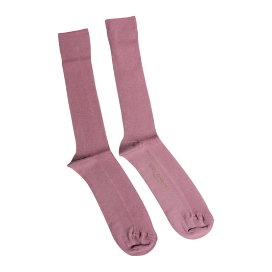 Dolce Gabbana Calf Socks Pink Luxury Cotton Style &