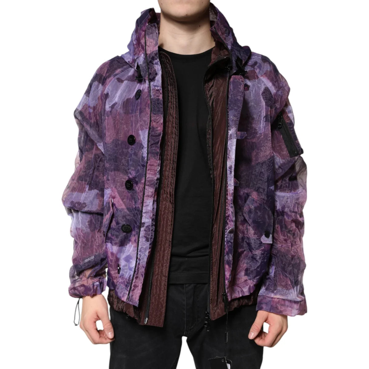 Dolce & Gabbana Camo Blouson Jacket with Hood and DG Logo