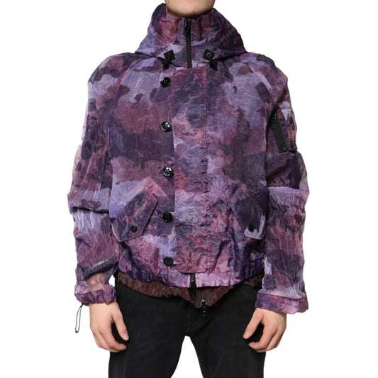 Dolce & Gabbana Camo Blouson Jacket with Hood and DG Logo