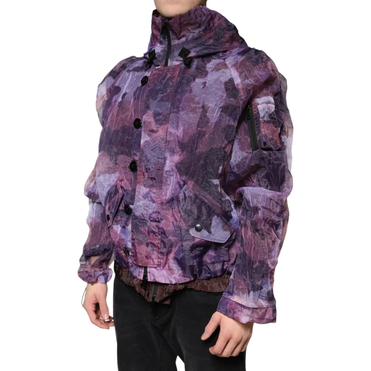 Dolce & Gabbana Camo Blouson Jacket with Hood and DG Logo