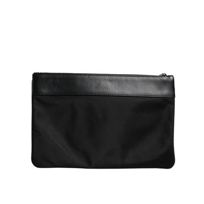 Dolce & Gabbana Camo Leopard Print Logo Plaque Pouch Bag