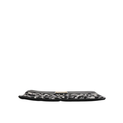 Dolce & Gabbana Camo Leopard Print Pouch Bag with Logo Plaque