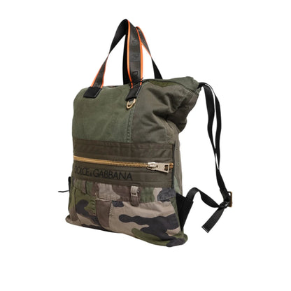 Dolce & Gabbana Camouflage Backpack Bag with Drawstring Closure
