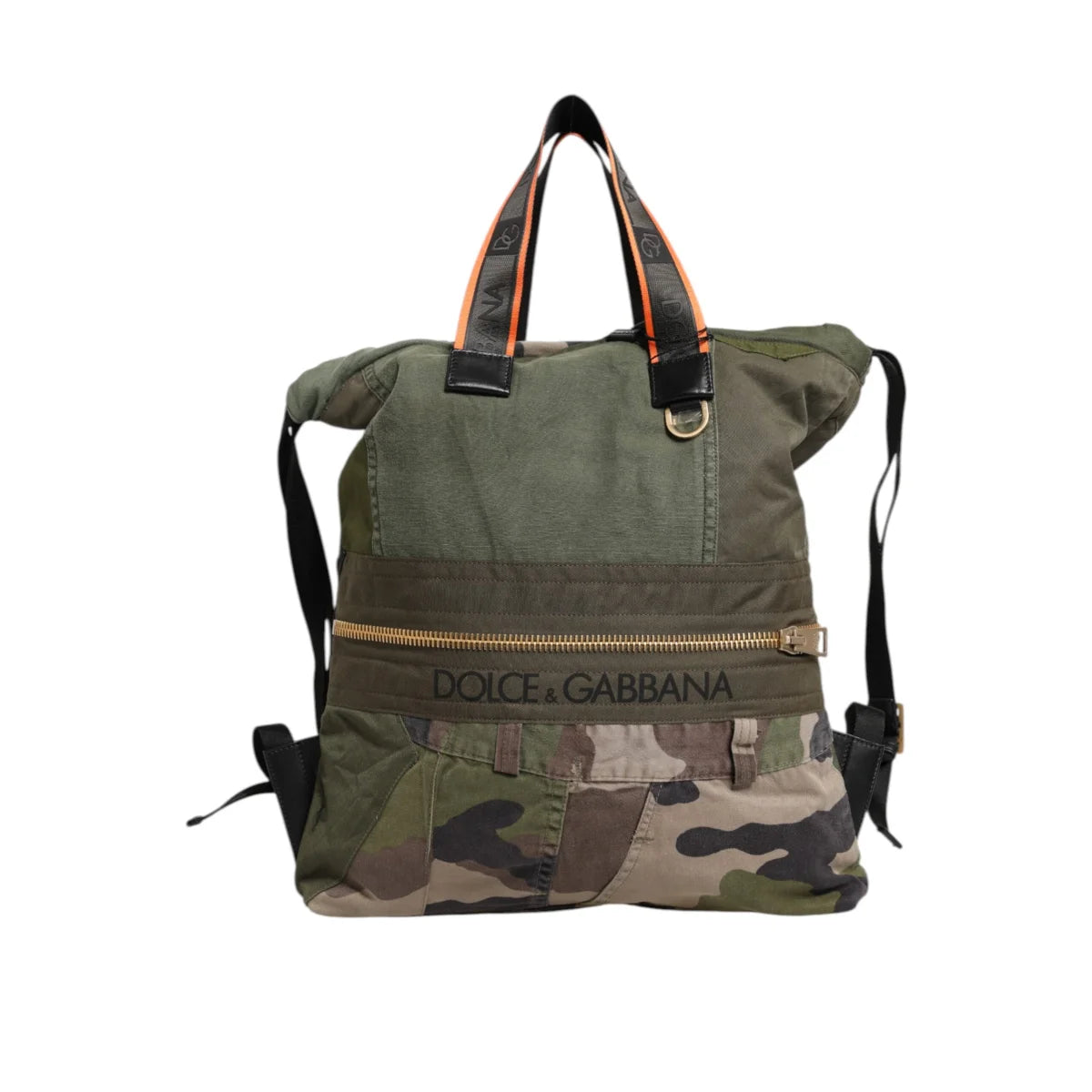 Dolce & Gabbana Camouflage Backpack Bag with Drawstring Closure