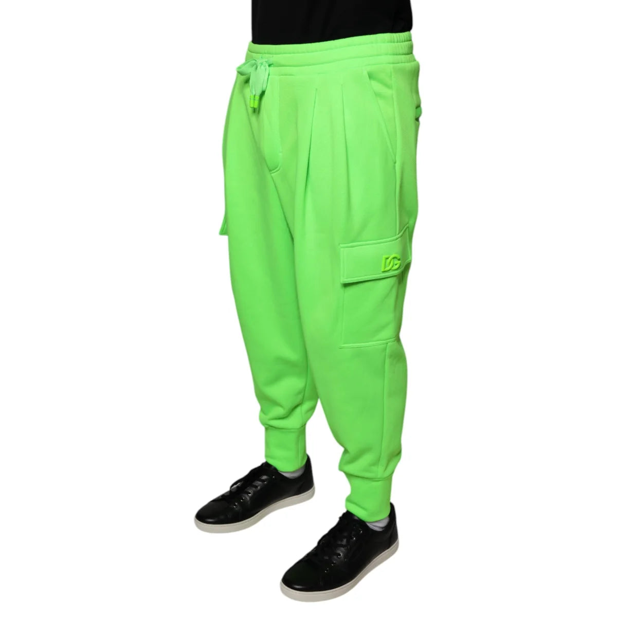 Dolce Gabbana Cargo Jogger Neon Green Pants Statement Style &