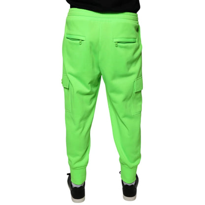 Dolce Gabbana Cargo Jogger Neon Green Pants Statement Style &