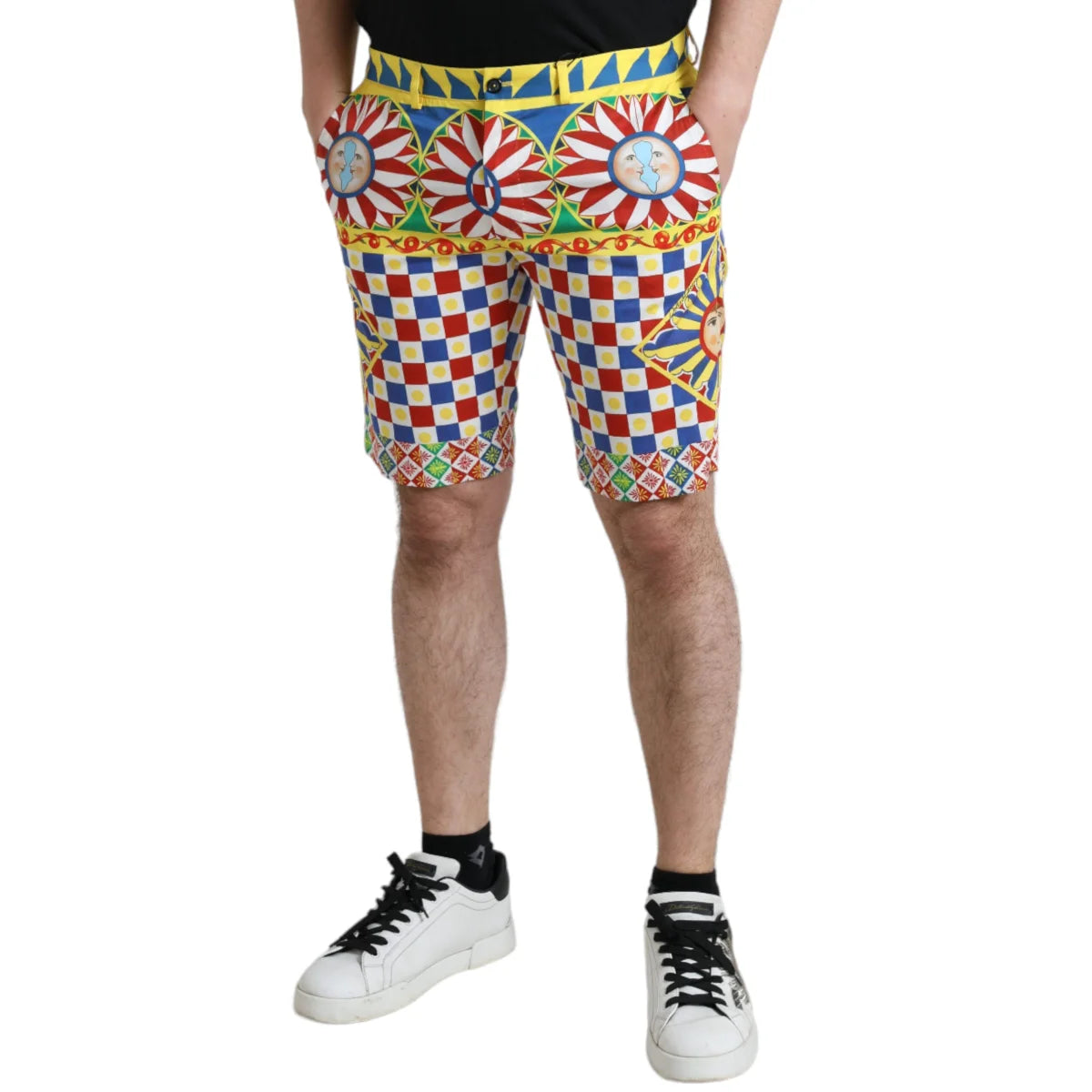 Dolce Gabbana Carretto Print Bermuda Shorts &
