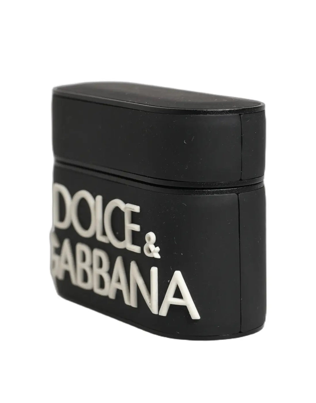 Dolce &amp; Gabbana Case Black PVC Embossed Logo Flip Holder Women Airpods