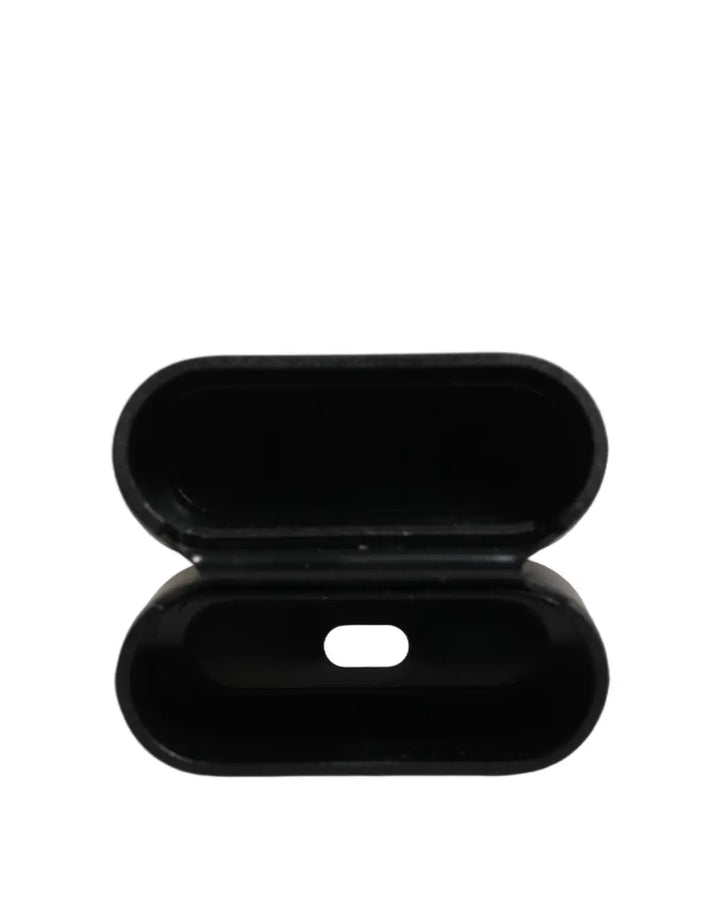 Dolce &amp; Gabbana Case Black PVC Embossed Logo Flip Holder Women Airpods