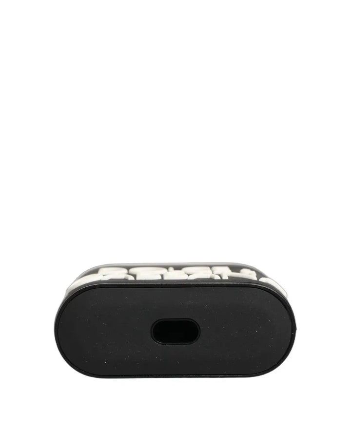 Dolce &amp; Gabbana Case Black PVC Embossed Logo Flip Holder Women Airpods