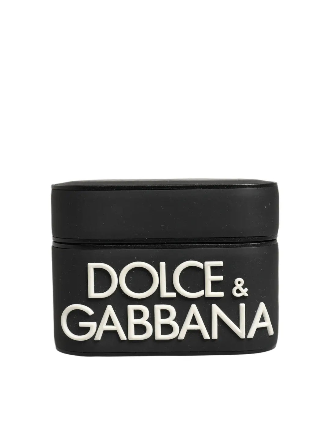 Dolce &amp; Gabbana Case Black PVC Embossed Logo Flip Holder Women Airpods
