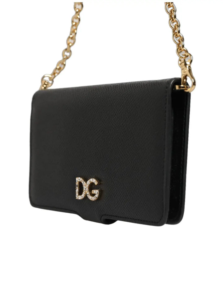 Dolce &amp; Gabbana - Case Flip Cover Black Calf Leather iPhone X - XS Phone