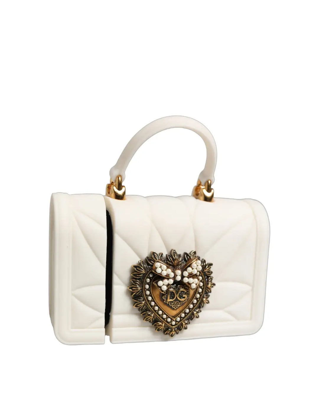 Dolce &amp; Gabbana Case White Silicone Devotion Heart Cover Hand Bag Airpod