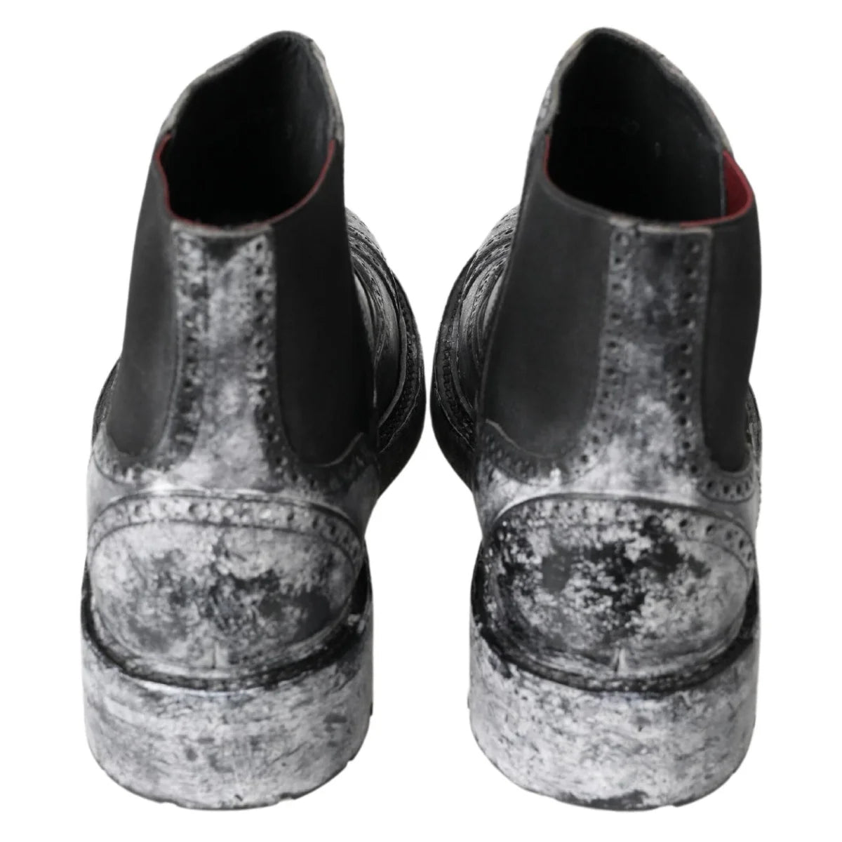 Dolce Gabbana Chelsea Gray White Fade Mens Shoes Authentic &