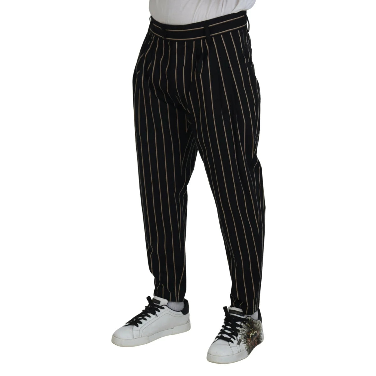 Dolce & Gabbana Chino Tapered Pants Beige Striped
