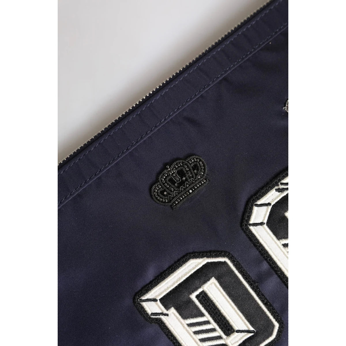 Dolce & Gabbana Clutch Bag with Crown Logo Patch and Zipped Closure