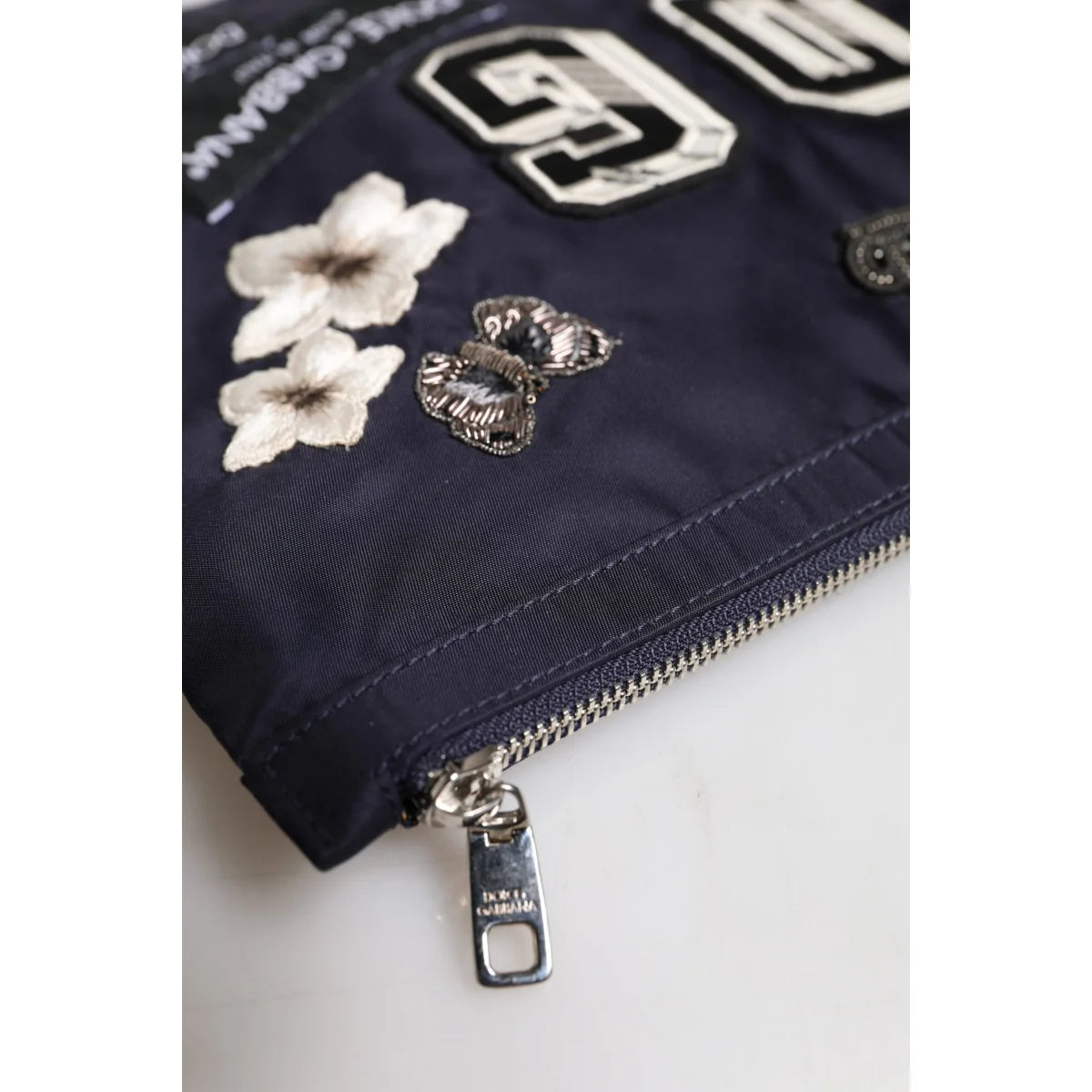 Dolce & Gabbana Clutch Bag with Crown Logo Patch and Zipped Closure