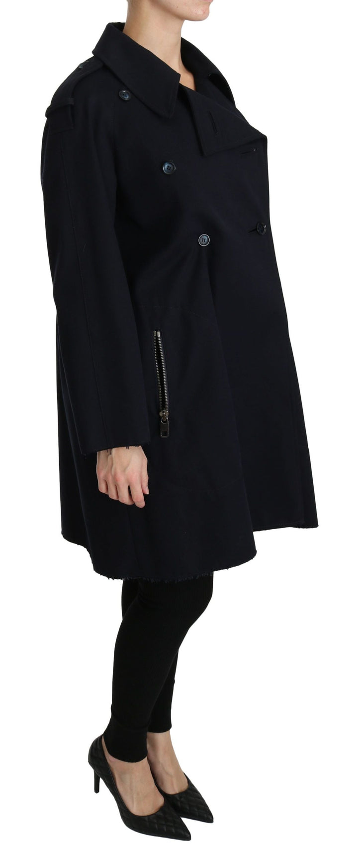 Dolce &amp; Gabbana Trench Coats - Coat Blue Cotton Women Jacket