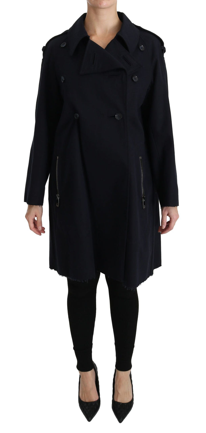 Dolce &amp; Gabbana Trench Coats - Coat Blue Cotton Women Jacket