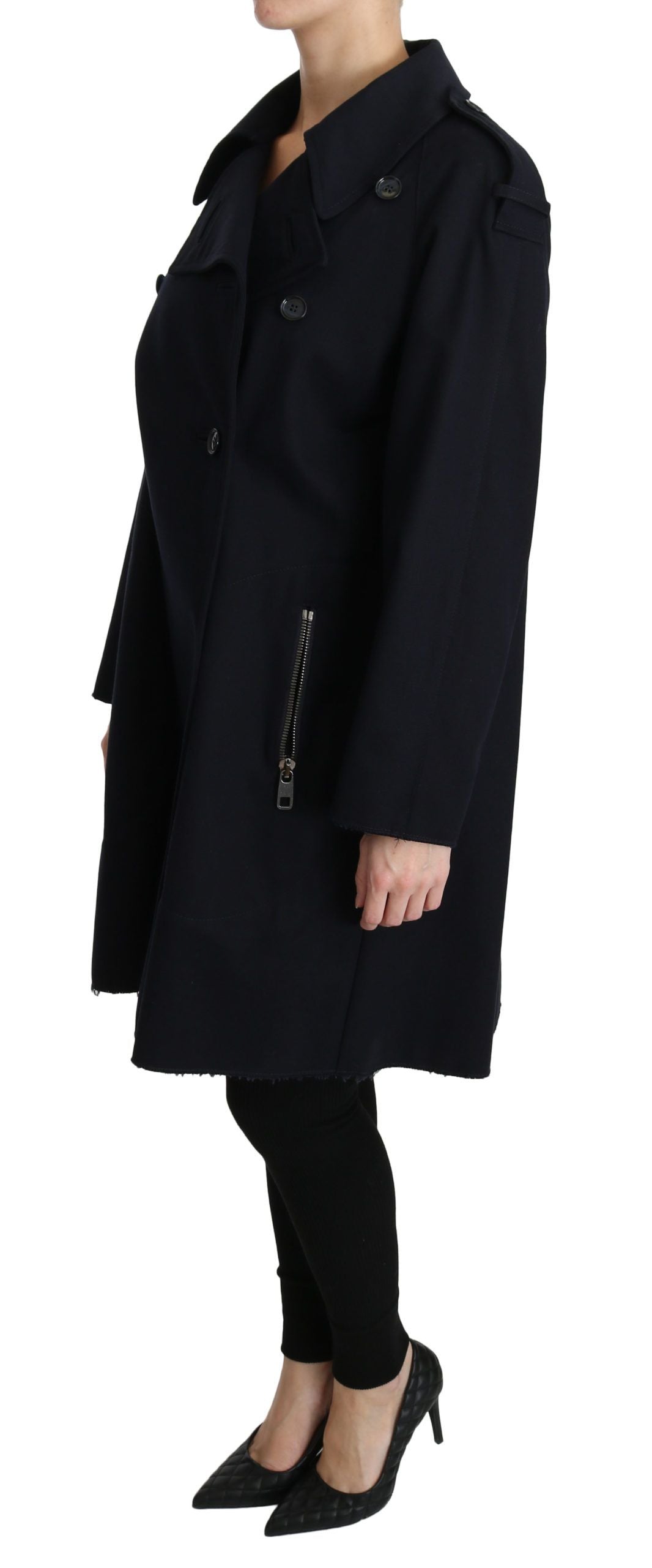 Dolce &amp; Gabbana Trench Coats - Coat Blue Cotton Women Jacket