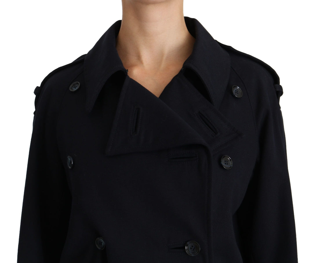 Dolce &amp; Gabbana Trench Coats - Coat Blue Cotton Women Jacket