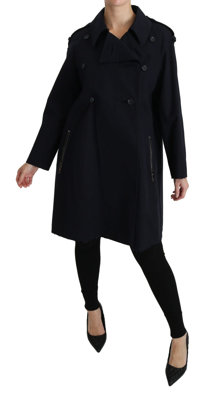 Dolce &amp; Gabbana Trench Coats - Coat Blue Cotton Women Jacket