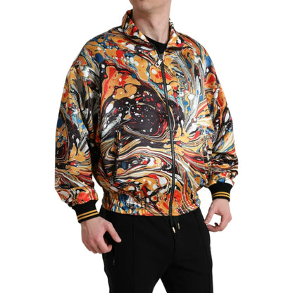 Dolce Gabbana Colorful Abstract Print Jacket Dress Spectacular &