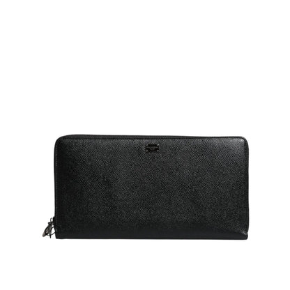Dolce & Gabbana Continental Wallet Luxurious Leather Zip Around Style