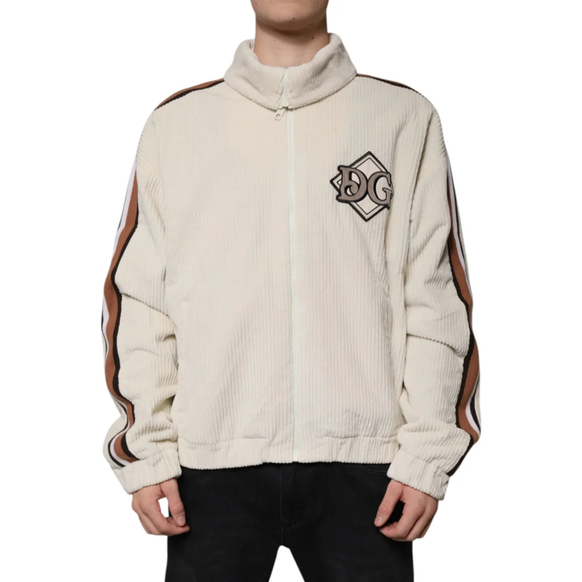 Dolce Gabbana Corduroy Zip Jacket Ultimate Style Statement &