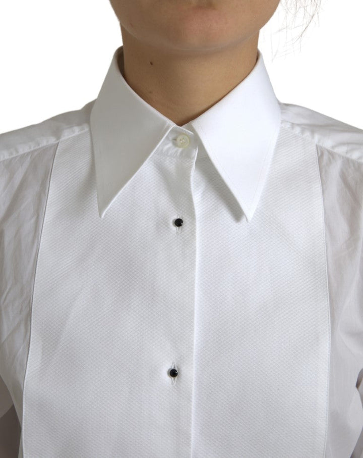 Dolce &amp; Gabbana Shirts - Cotton Collared Long Sleeves Shirt White