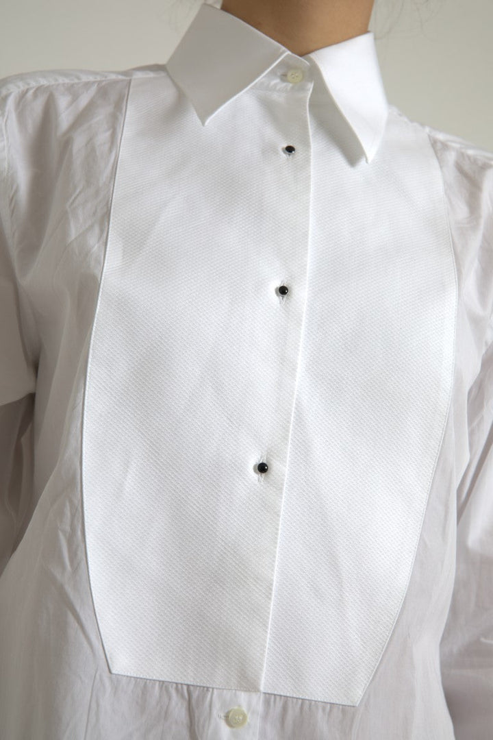 Dolce &amp; Gabbana Shirts - Cotton Collared Long Sleeves Shirt White